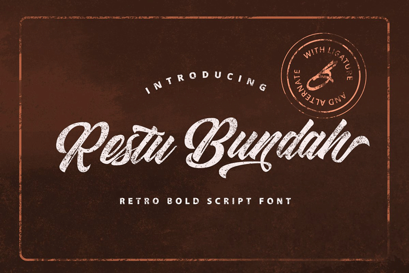 Restu Bundah Retro Script Font 494651