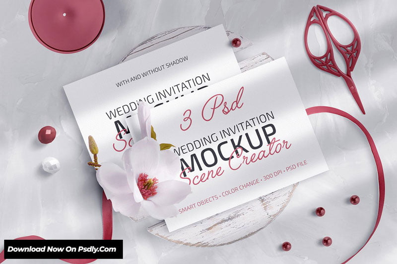 Wedding Invite Mockup Scene Creator 4981283