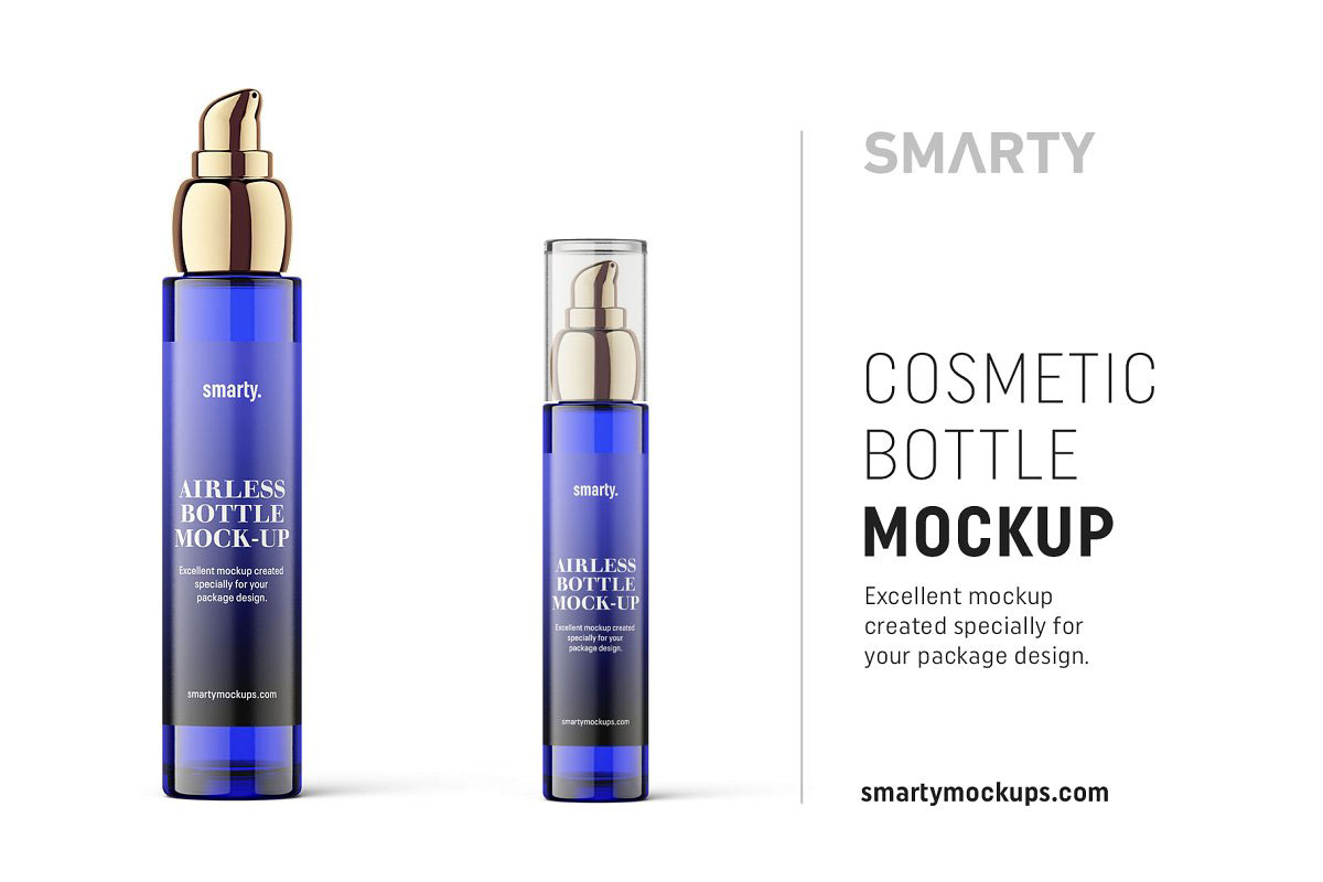 Blue cosmetic bottle mockup 4816271