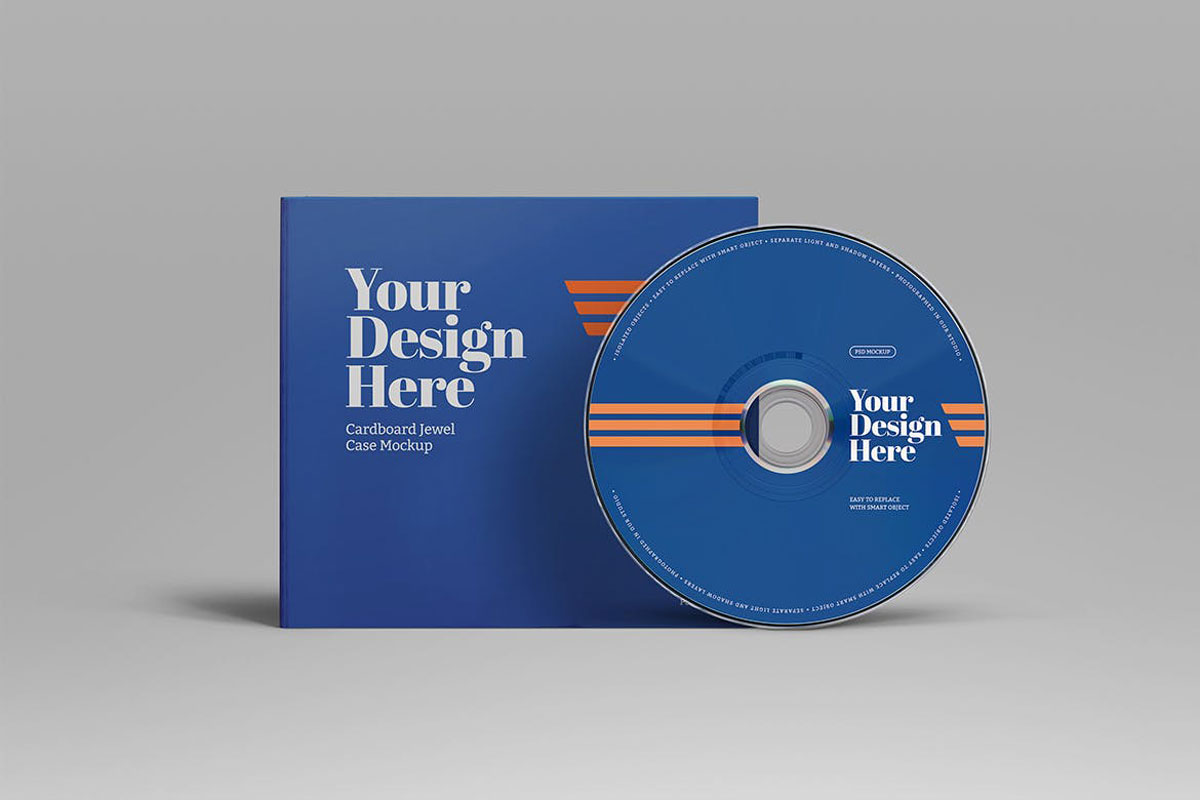 CD Cardboard Jewel Case Mockup