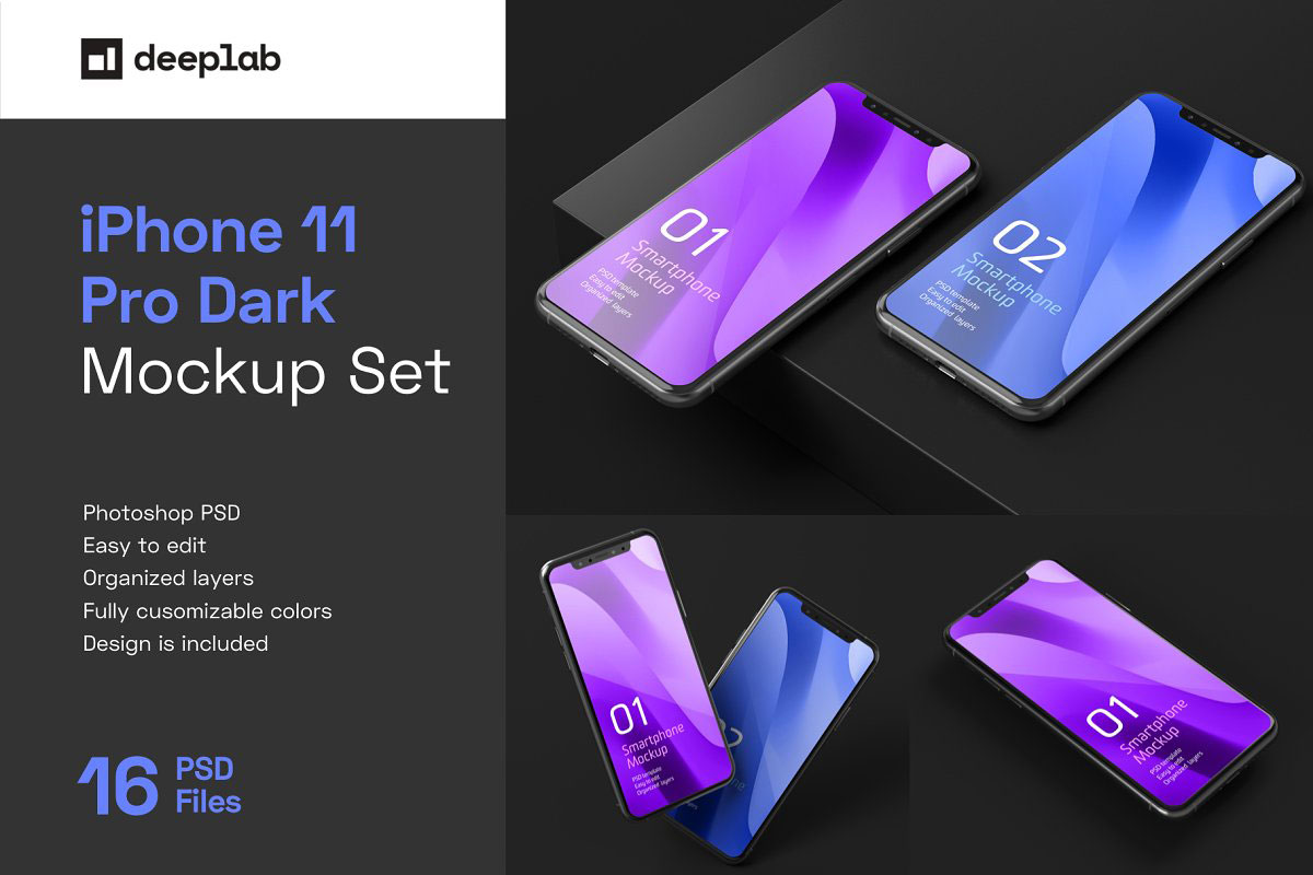 Dark iPhone 11 Pro Dark Mockup 5212746