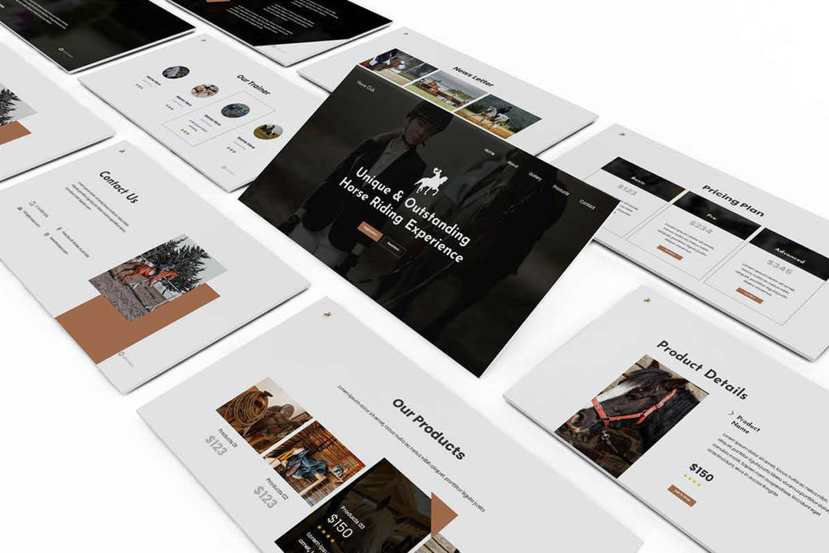 Equestrian Powerpoint, Keynote and Google Slides Presentation Template