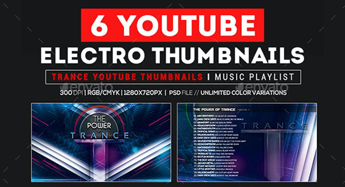 GraphicRiver - Youtube Thumbnail Templates - Trance Music Playlist Promote Artist 26937031