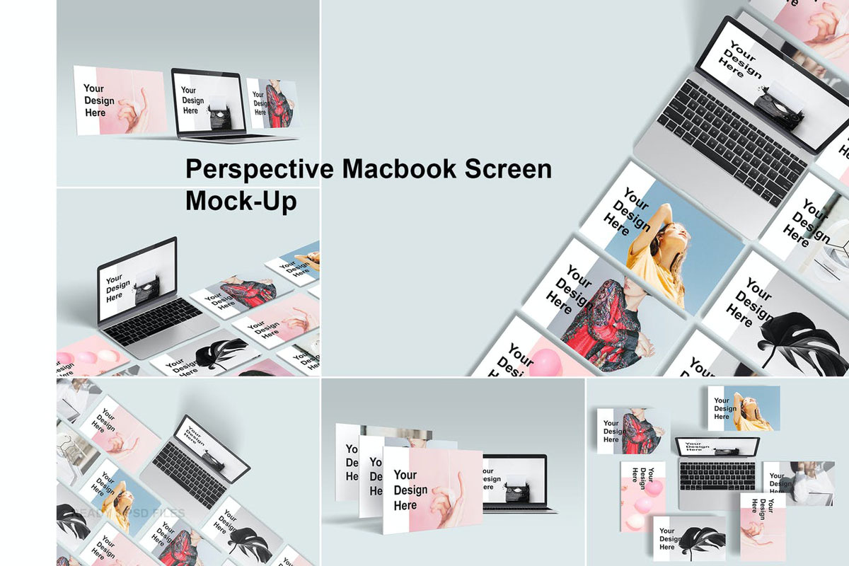 Perspective Macbook Screen Mock-Up