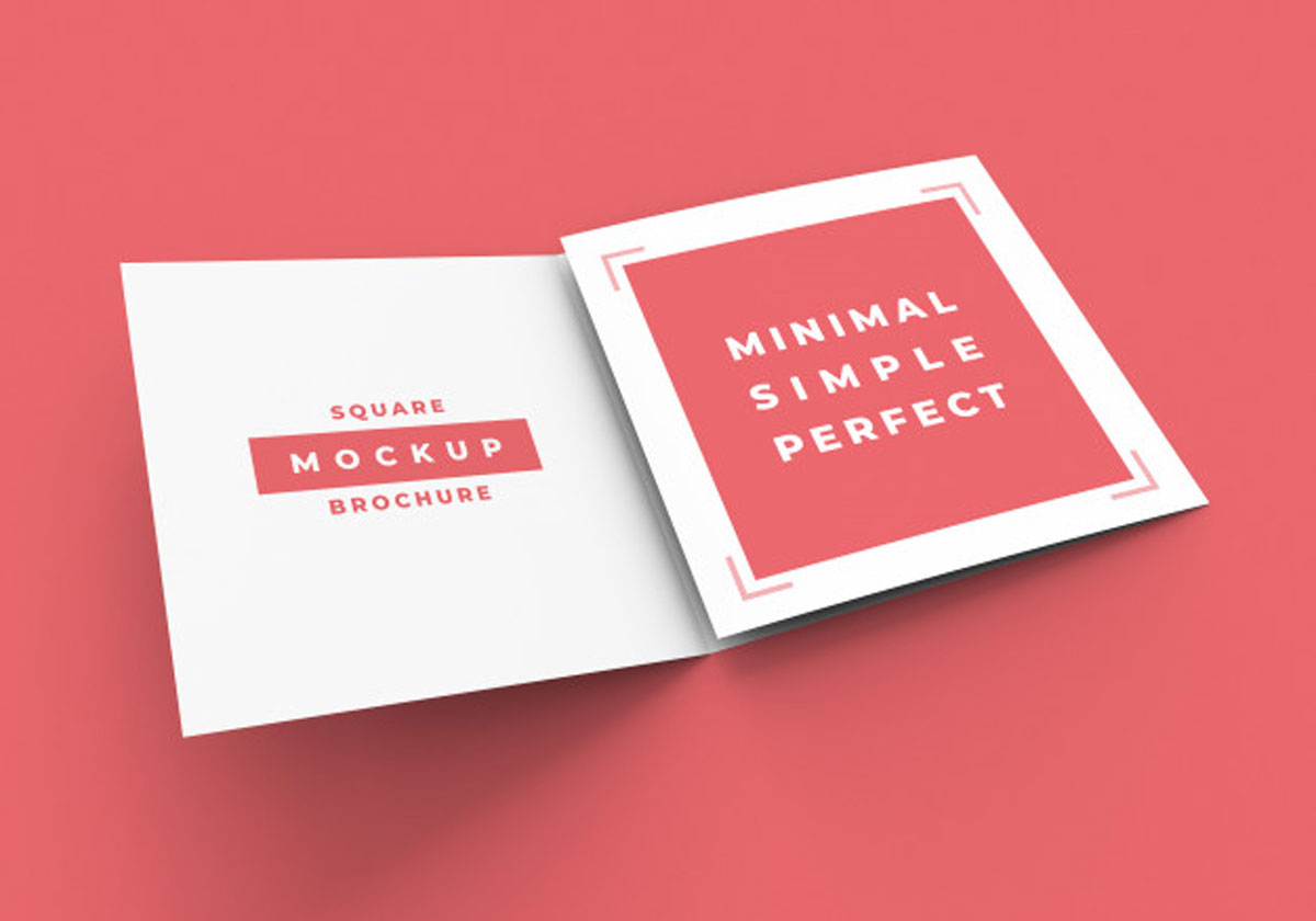 Square Tri Fold Brochure Mockup Premium Free