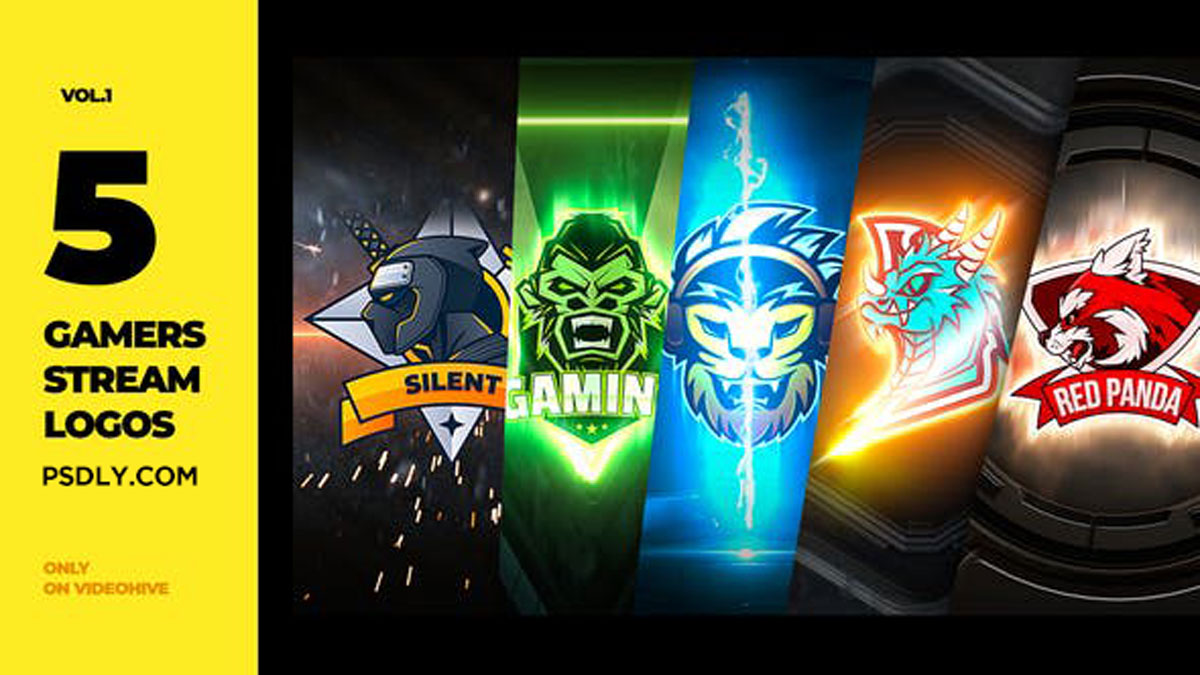 Videohive - 5 Gamers Stream Logos - 27849621