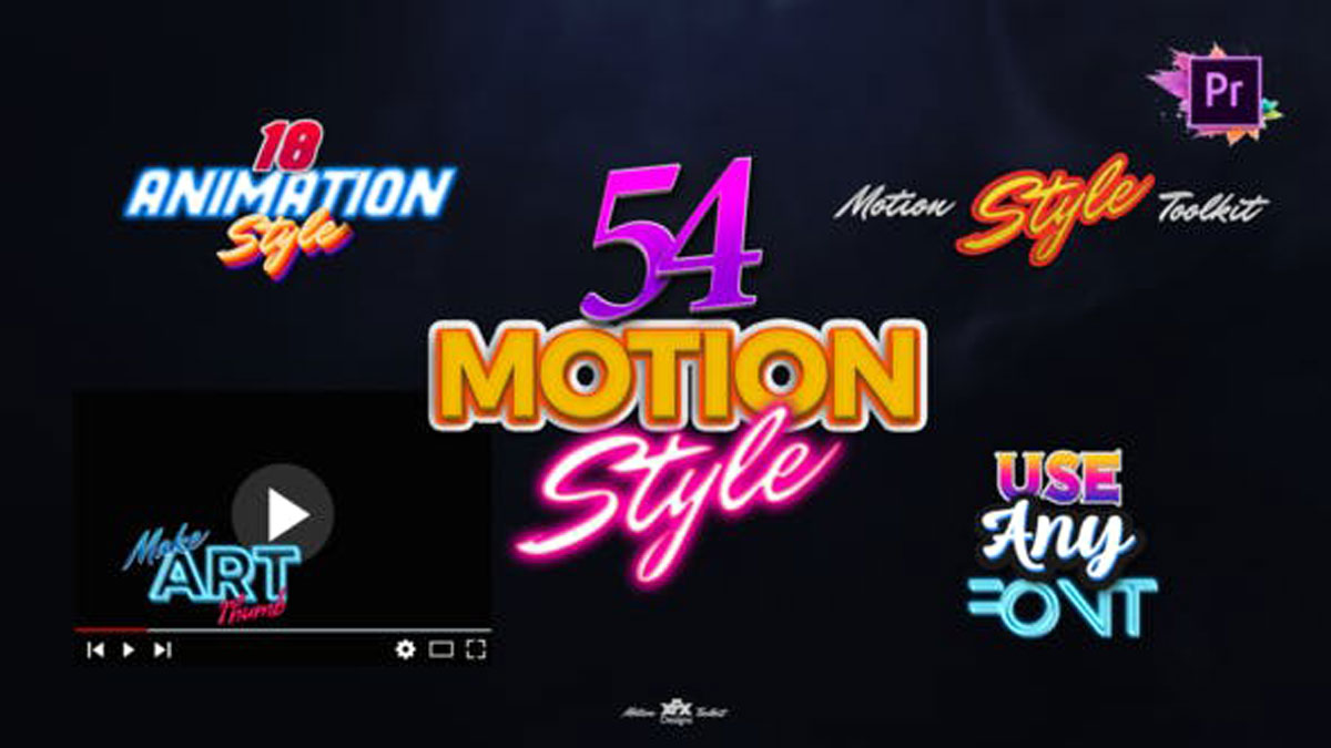 Videohive Motion Styles Toolkit Text Effects & Animations For Premiere Pro Mogrt - 27115729