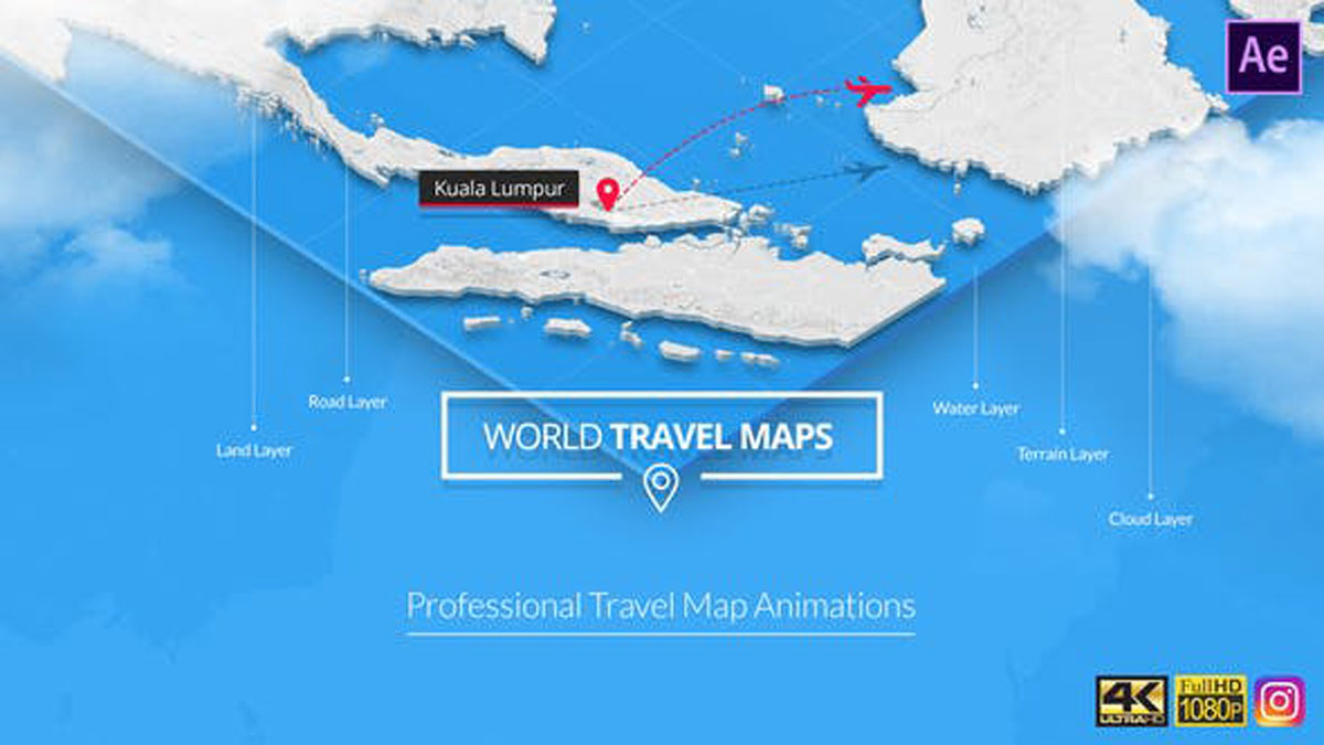 Videohive World Travel Maps 23191952
