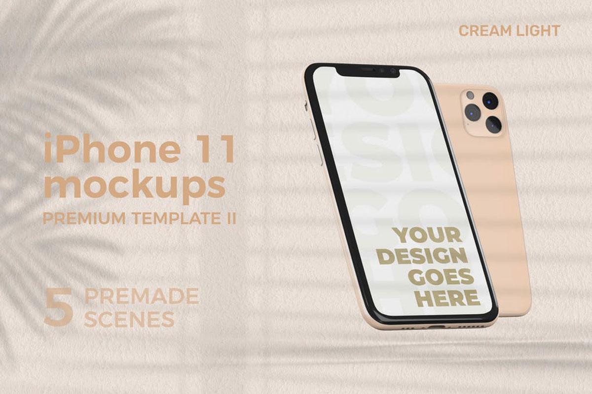 iPhone 11 Pro - Mockup Scene Creator II - Cream