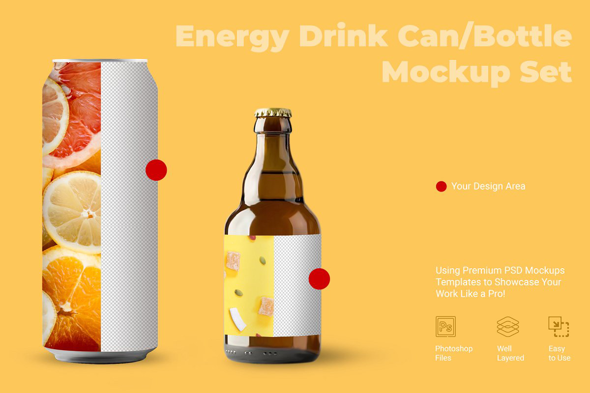 Bottle Mockups + Can Mockups 4560129
