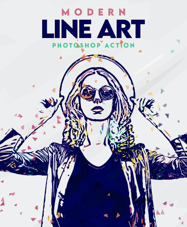 Modern Line Art Effect Photoshop Action 26986358