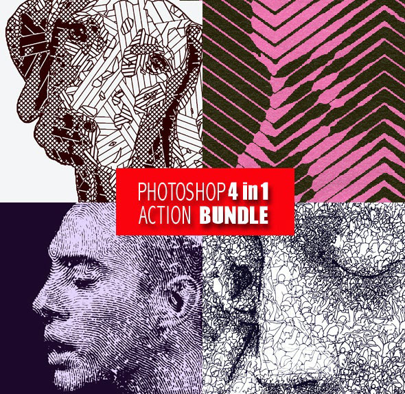 Photoshop 4in1 Actions Bundle V6 28179777
