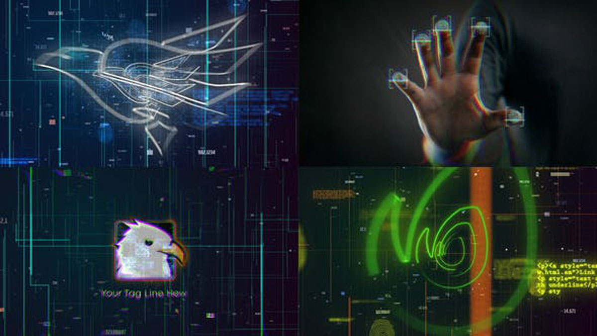 Videohive Scan Fingerprint Biometrics Logo Reveal 27184261