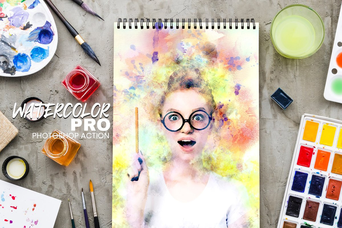 Watercolor Pro Photoshop Action 5070973