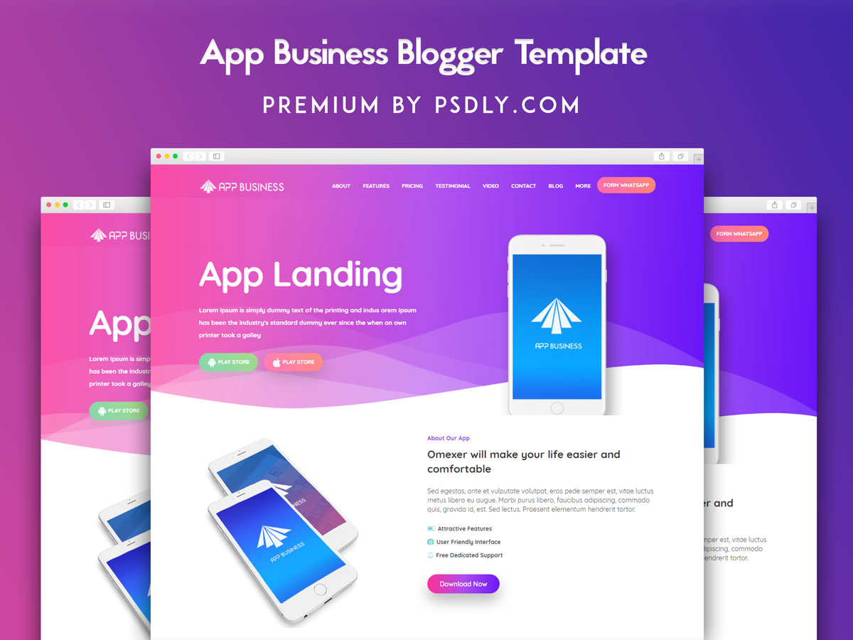 App Business Landing Page v2.00 Blogger Template
