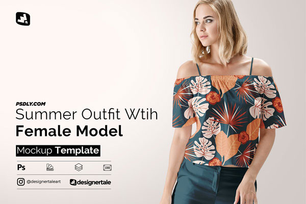 CreativeMarket Female Summer Outfit Mockup 4971813