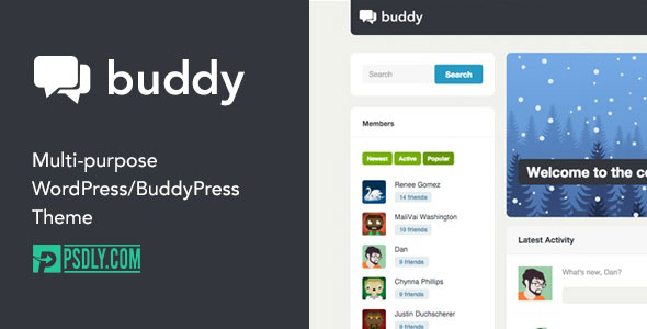 ThemeForest Buddy v2.21.2 Simple WordPress & BuddyPress Theme 3506362