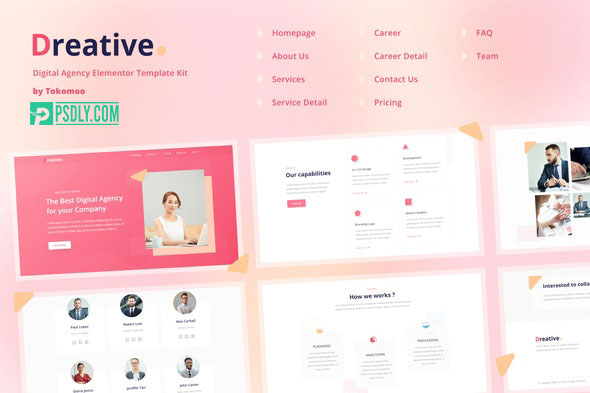 ThemeForest Dreative v1.0 Agency Elementor Template Kit 28305648