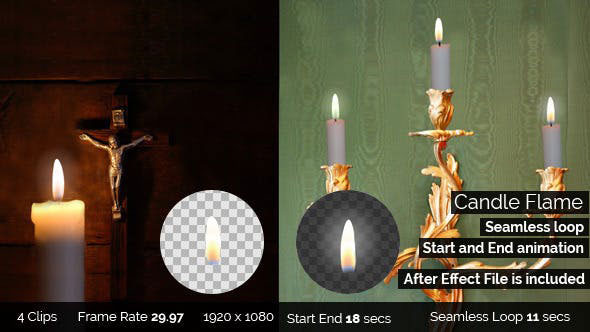 Videohive Candle Flame Seamless Loop Start and End 12154201