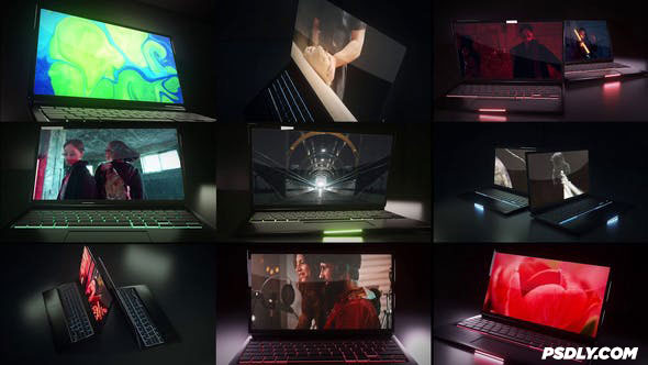 Videohive Dark Laptop Mockup 28443663