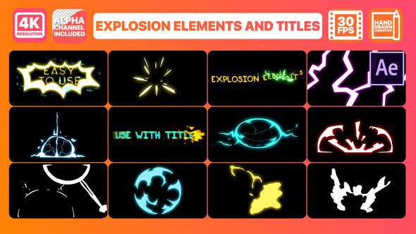 Videohive Explosion Elements And Titles After Effects 28711751