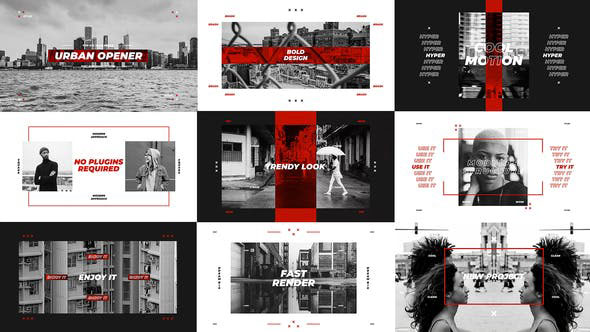 Videohive Urban Opener Stylish Clean Promo Dynamic Typography Hip-Hop Lifestyle Cities and Streets 23500072