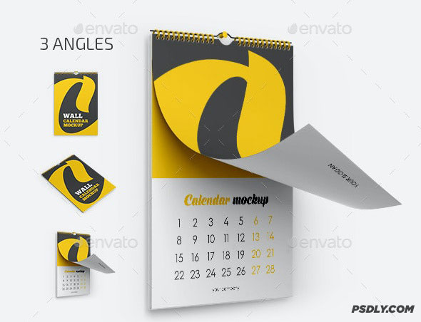 Wall Calendar v01 Mockup Set 28418685 GraphicRiver
