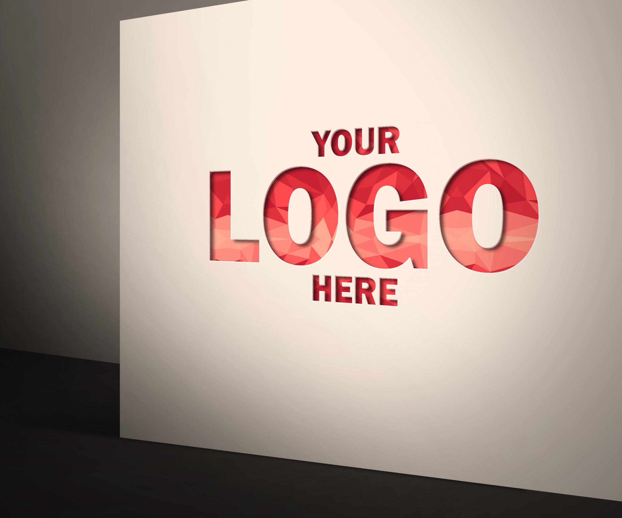 Corporate Wall Logo MockUp