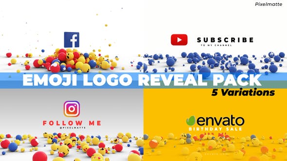Videohive Emoji Logo Reveal Pack 28202745