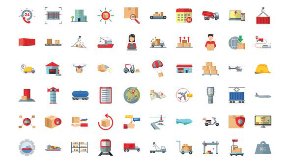 Videohive 100 Management & Logistics Icons 28745061