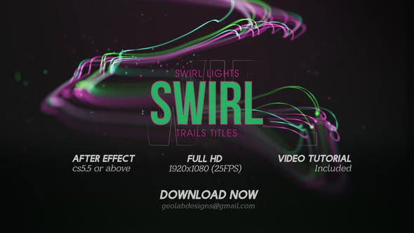 Videohive Swirl Lights Trail Titles Particles Line Titles Colorful Trails Titles Flow Lines Titles 27416027