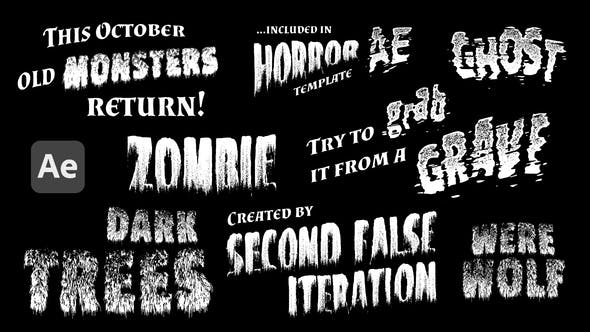 Videohive Monsters Retro Horror Titles 29012308