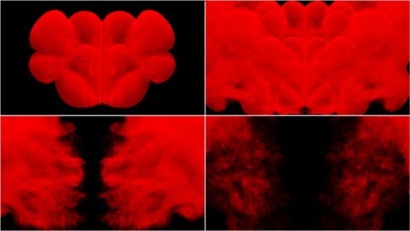 Videohive Symmetrical Red Smoke Flow 22998306