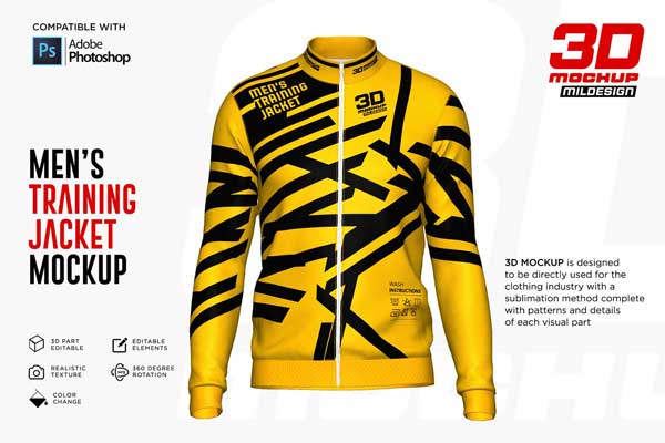 3D Men's Training Jacket Mockup 5271763