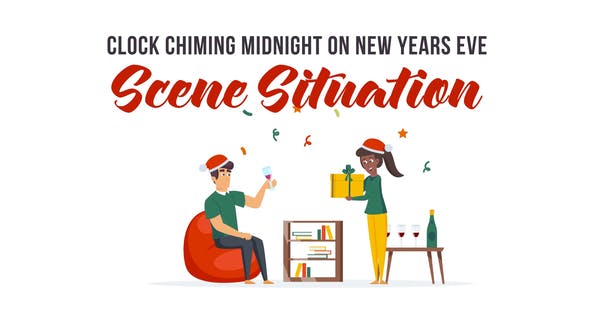 Videohive Clock chiming midnight on New Years Eve - Scene Situation 29437215