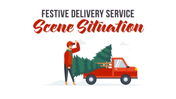 Videohive Festive delivery service - Scene Situation 29437352