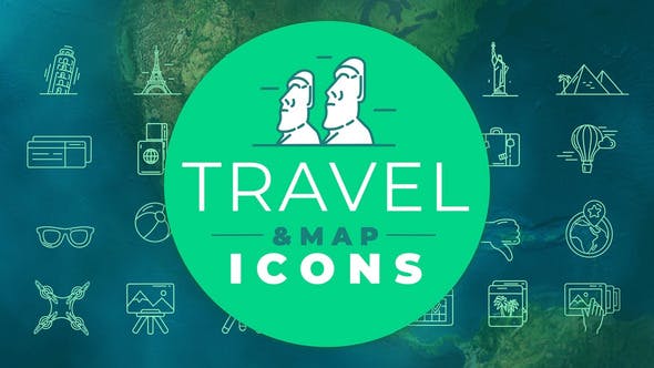 Videohive Travel & Map Icons 29513120