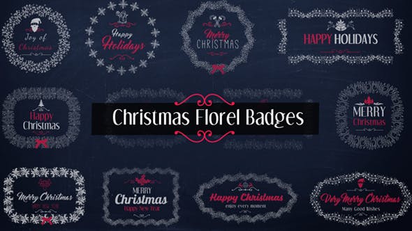 Videohive Christmas Floral Badges 21061670