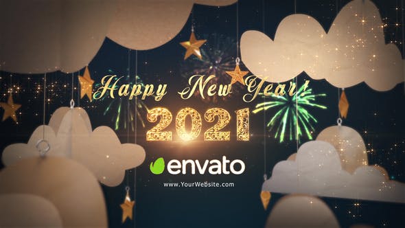 Videohive - Happy New Year 2021 Paper Greetings - 29284932