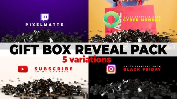 Videohive Gift Box Reveal Packs | Social Media | Black Friday & Cyber Monday 29504147