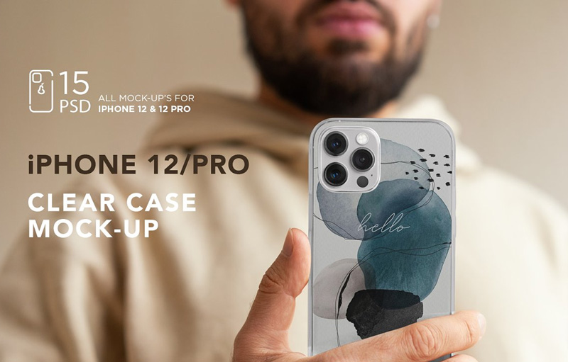 CreativeMarket - iPhone 12/Pro Clear Case MockUp 5639507