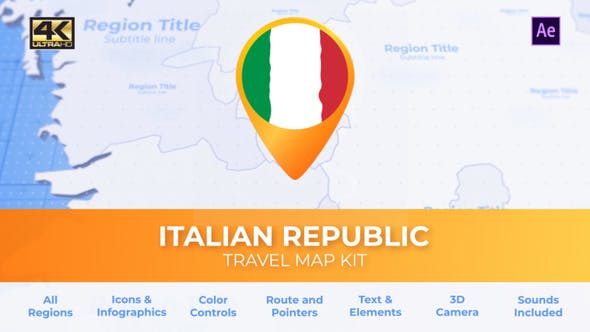 Videohive Italy Map - Italian Republic Travel Map 29819108