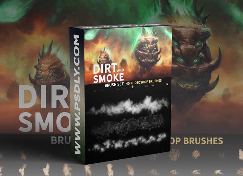 CreativeMarket - Dirt and Smoke photoshop brush set 5273486