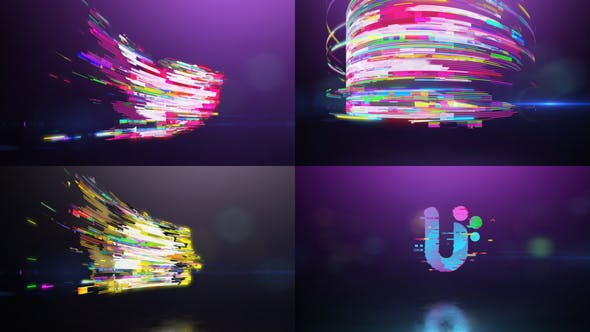 Videohive Glitch 3D Strokes Logo 28707493