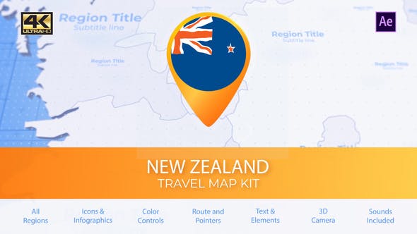 Videohive New Zealand Map - New Zealand Travel Map 29936255