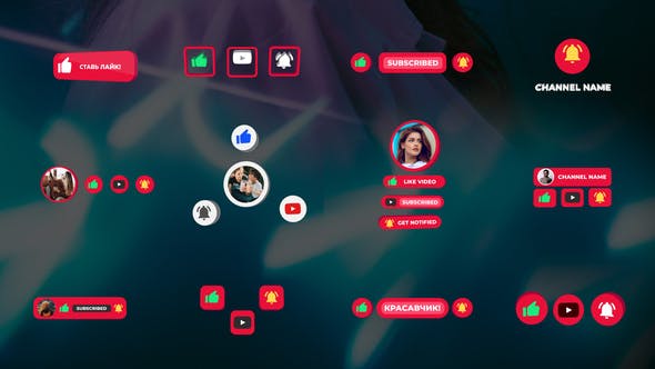 Videohive Subscriber Buttons || After Effects 30269012