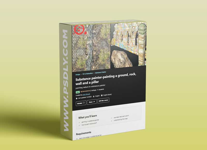 Substance painter-painting a ground rock wall and a pillar