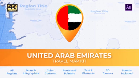 Videohive United Arab Emirates Map - Emirates UAE Travel Map 29973922