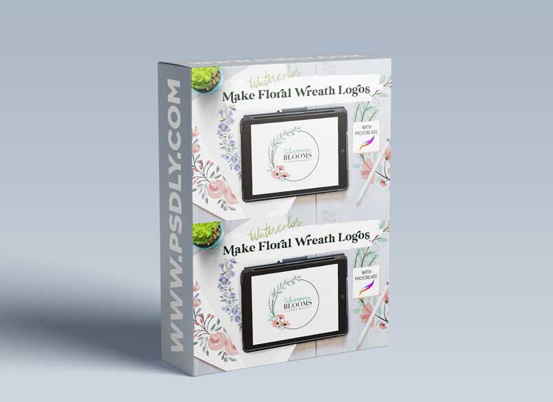 Create a Watercolor Floral Wreath Logo in Procreate