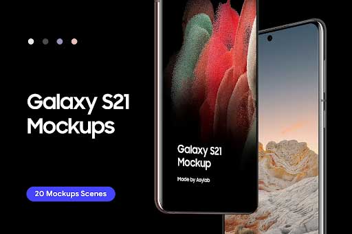 CreativeMarket - Galaxy S21 - 20 Mockups Scenes 5870308